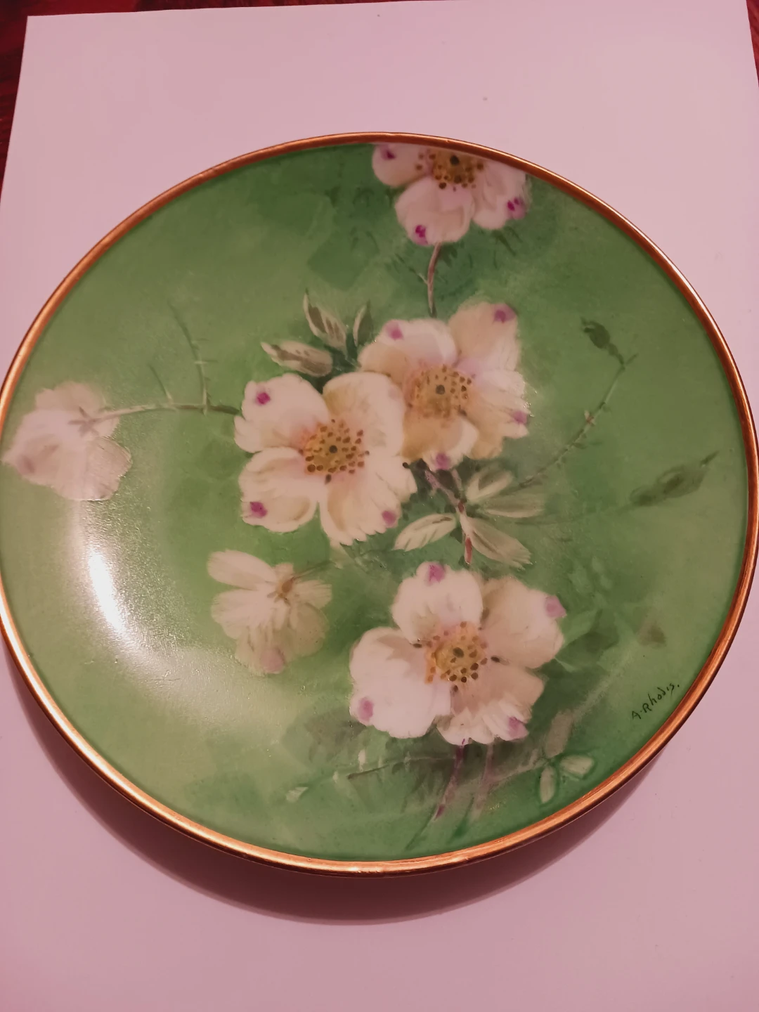 Stouffer Fine Porcelain Hand-Painted Floral Plate - photo 3