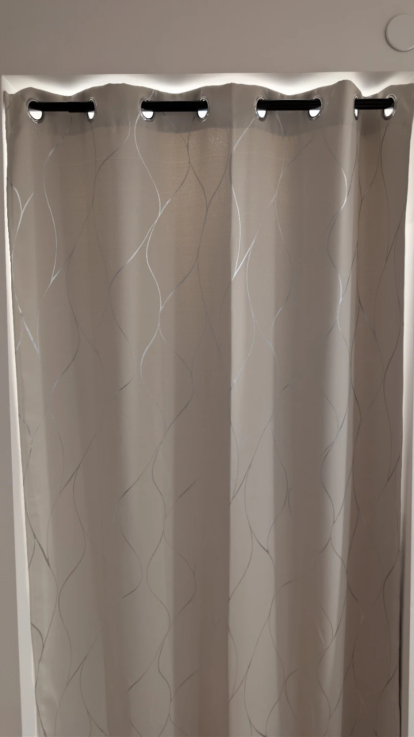 Blackout Curtains with Silver Wave Foil Print  – Set of 2 - photo 5