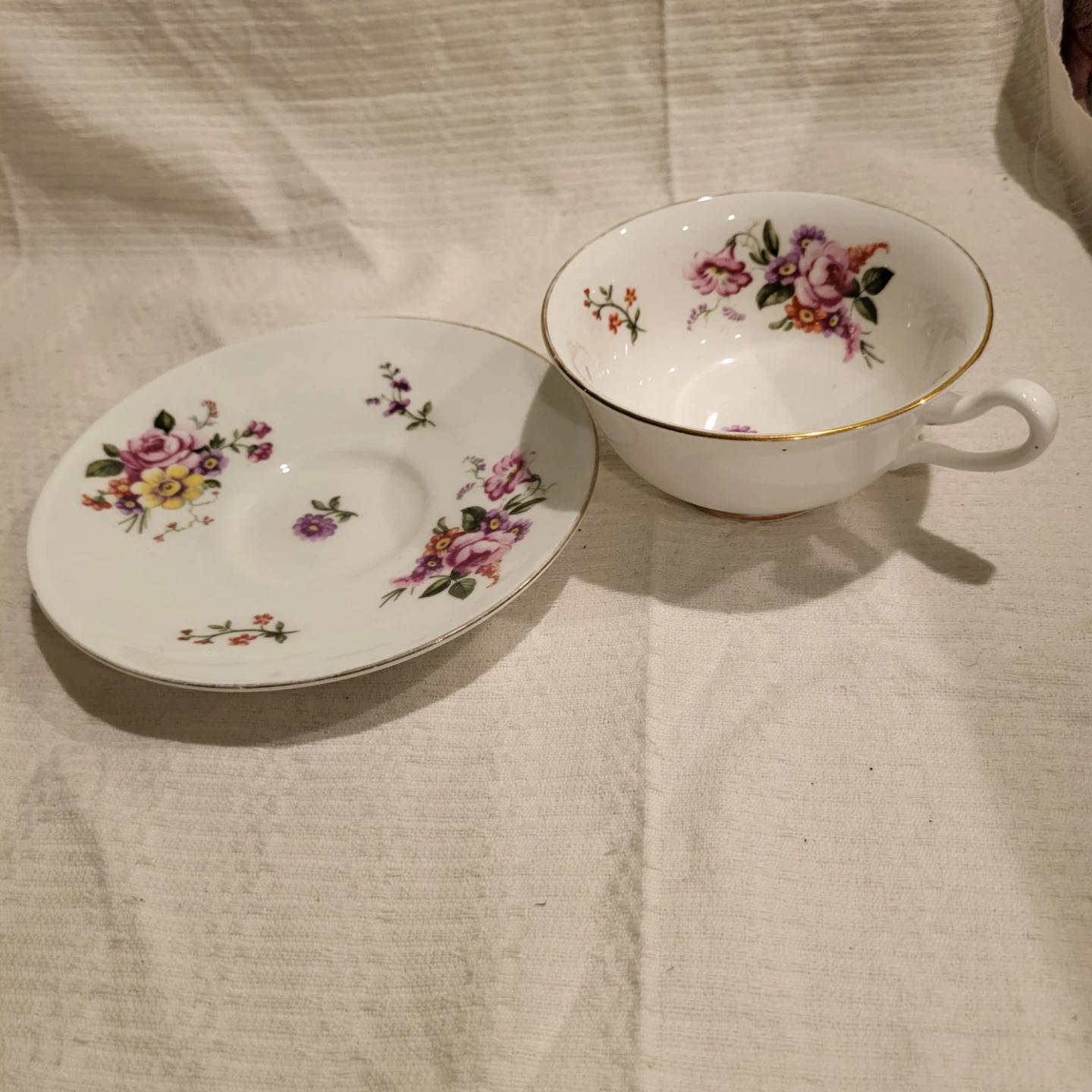 Cauldon Bone China Tea Cup and Saucer Set - photo 2