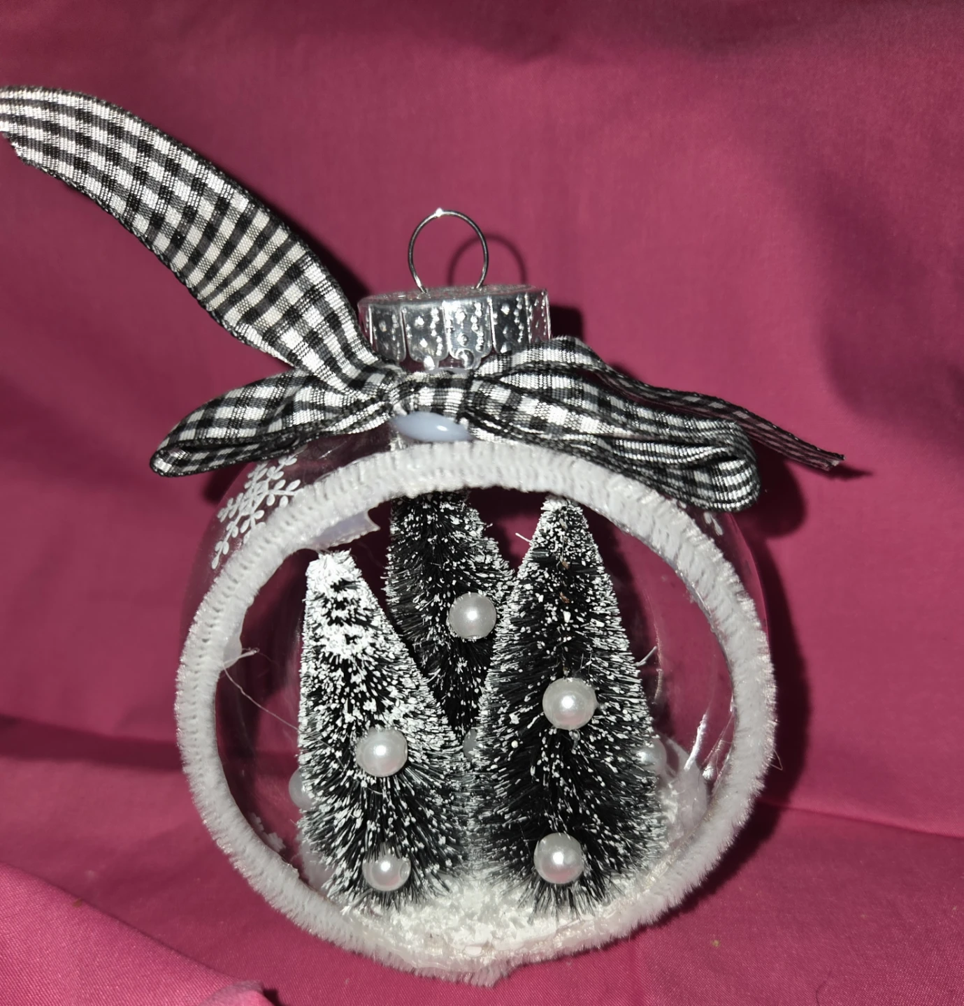 Clear Christmas Ornament with Miniature Trees - photo 4