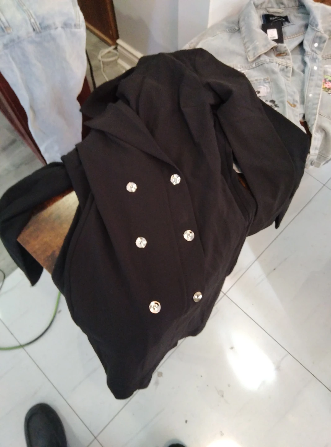 Black Double-Breasted Blazer