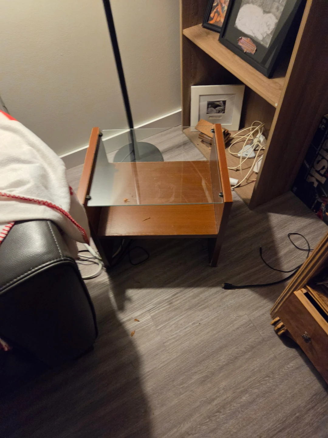 Small Wood and Glass End Table