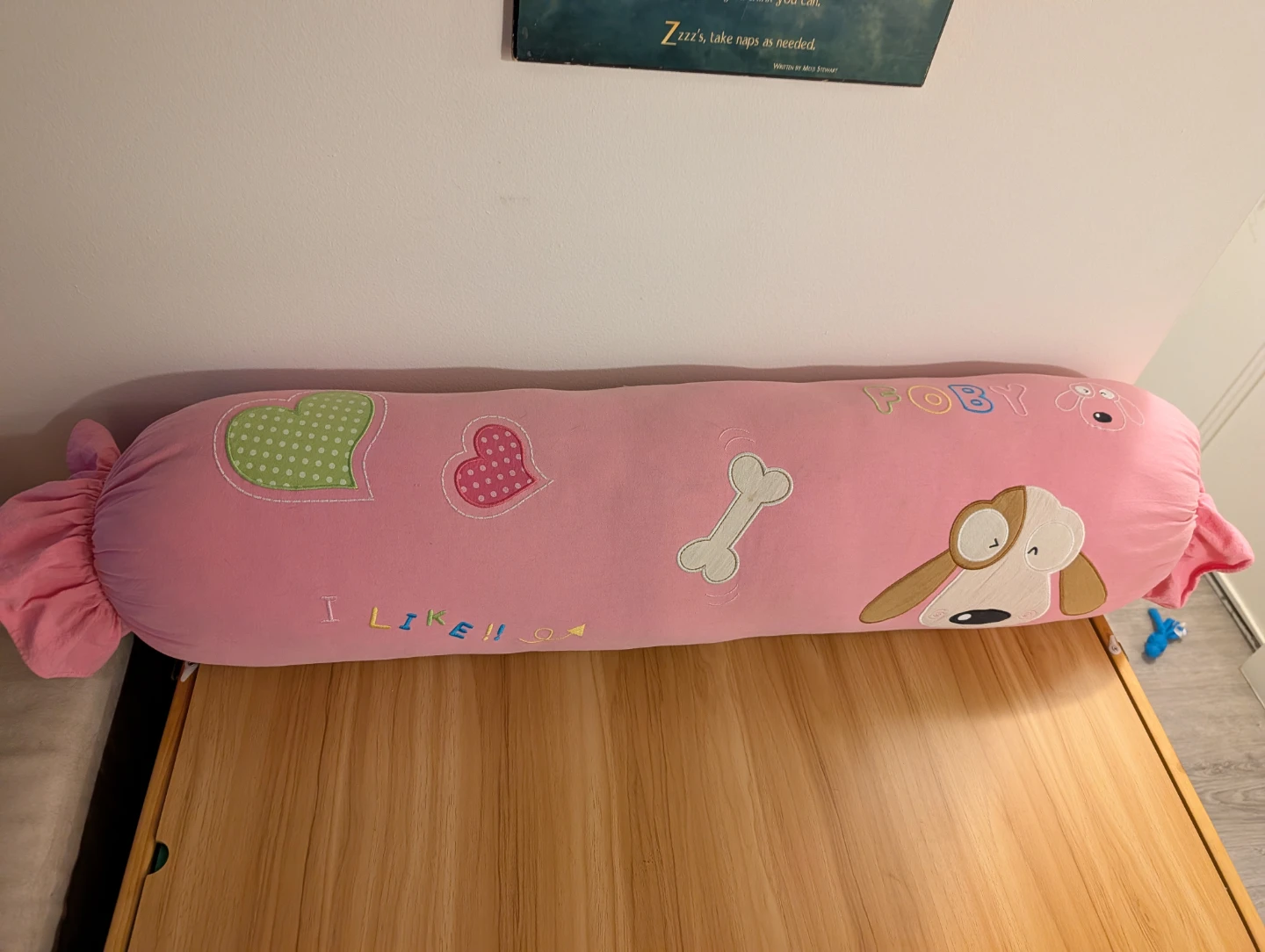 Pink Dog Theme Bolster Cushion