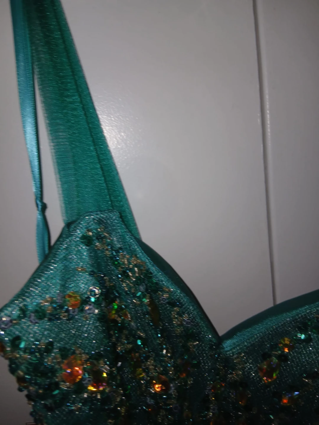 Emerald Green Beaded Evening Gown - photo 2