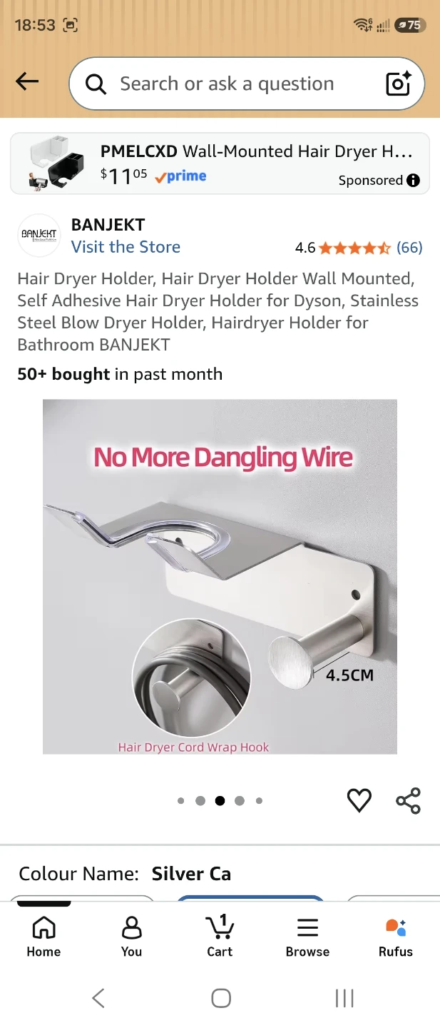 Hair dryer wall hanging kit - photo 2