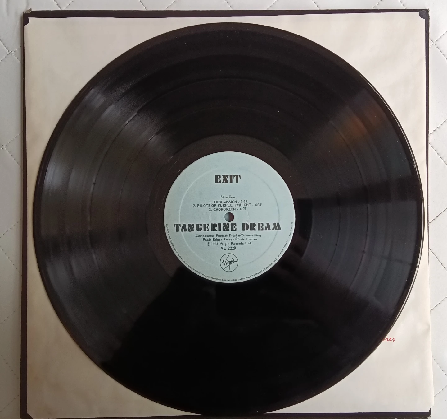Tangerine Dream - Exit Vinyl Record. - photo 3