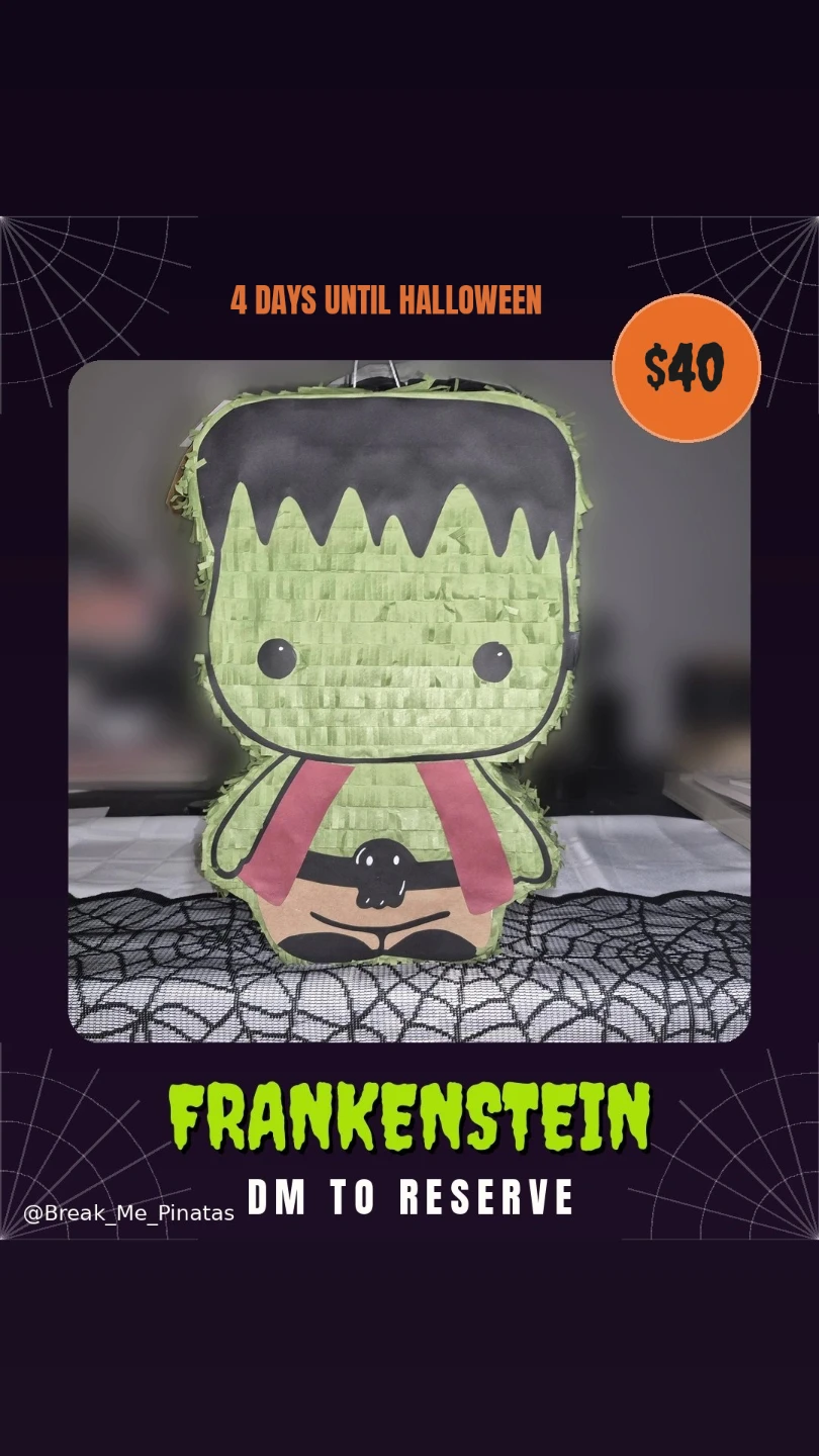 Handmade Halloween Frankenstein Pinata - part-ready