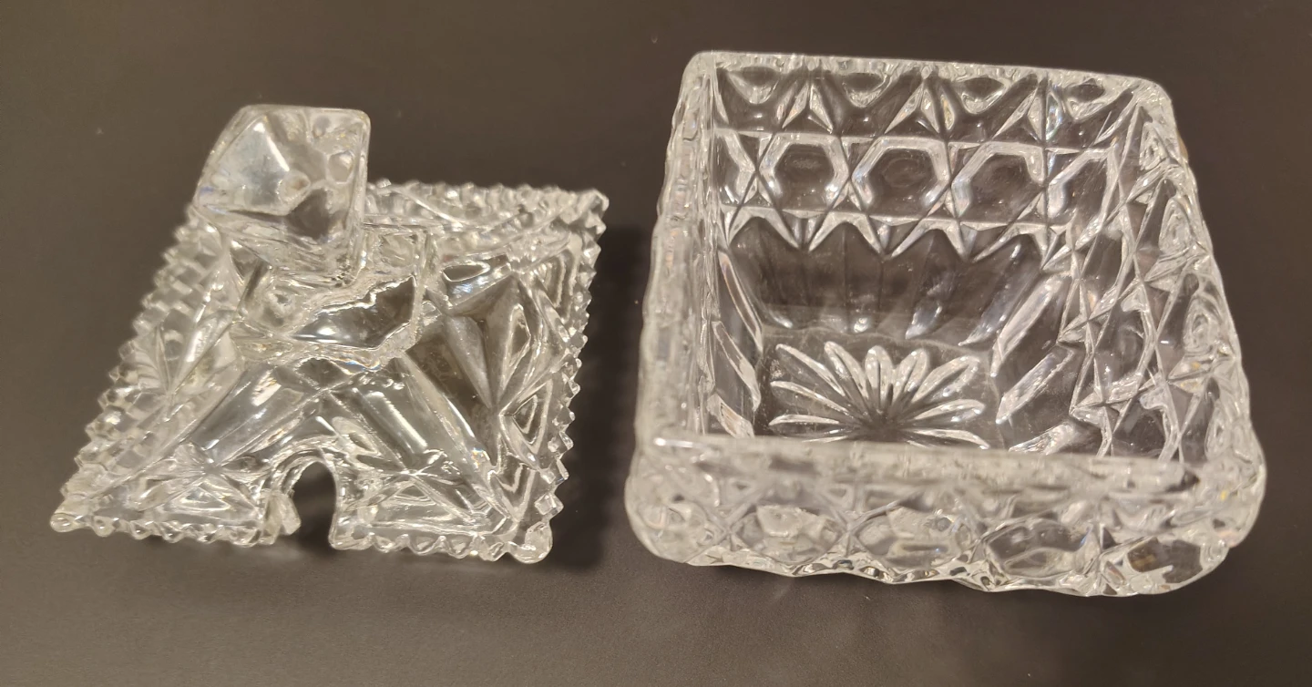 Vintage Crystal Glass Covered Sugar Bowl - photo 2