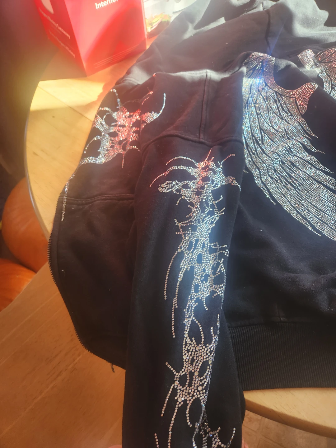 Insomnia Rhinestone Zip-Up Hoodie - photo 3