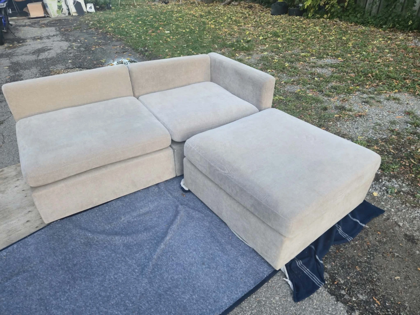 Beige Modular Sectional Sofa with Ottoman - photo 3