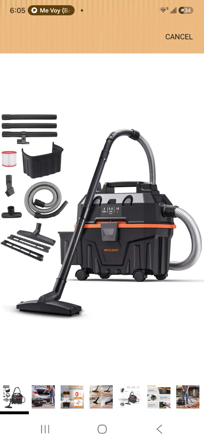 WECLEAN 4 Gallon Shop Vacuum 5.5 Peak HP - photo 2