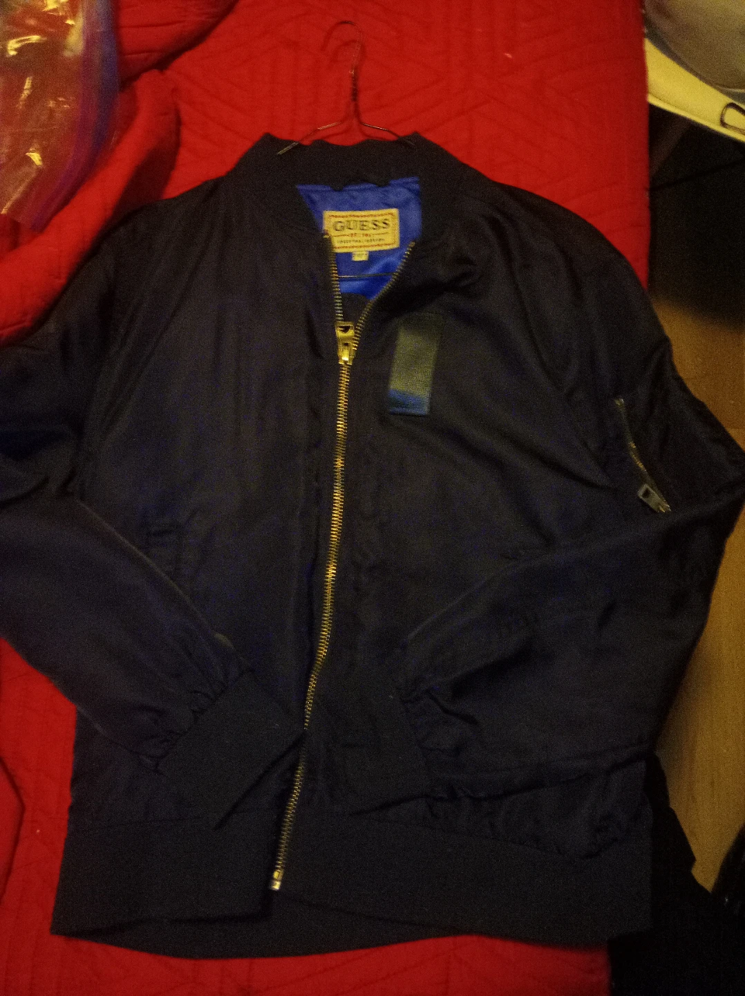 Guess Navy Blue Bomber Jacket