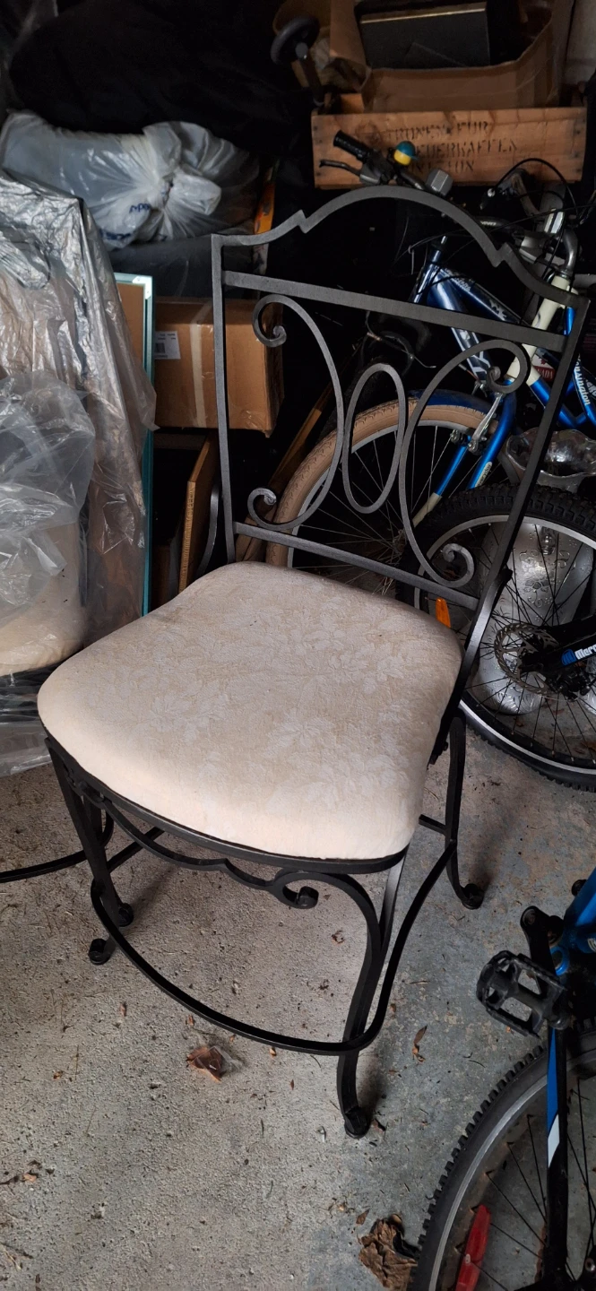 3 Black wrought-iron Scrollwork Dining Chair