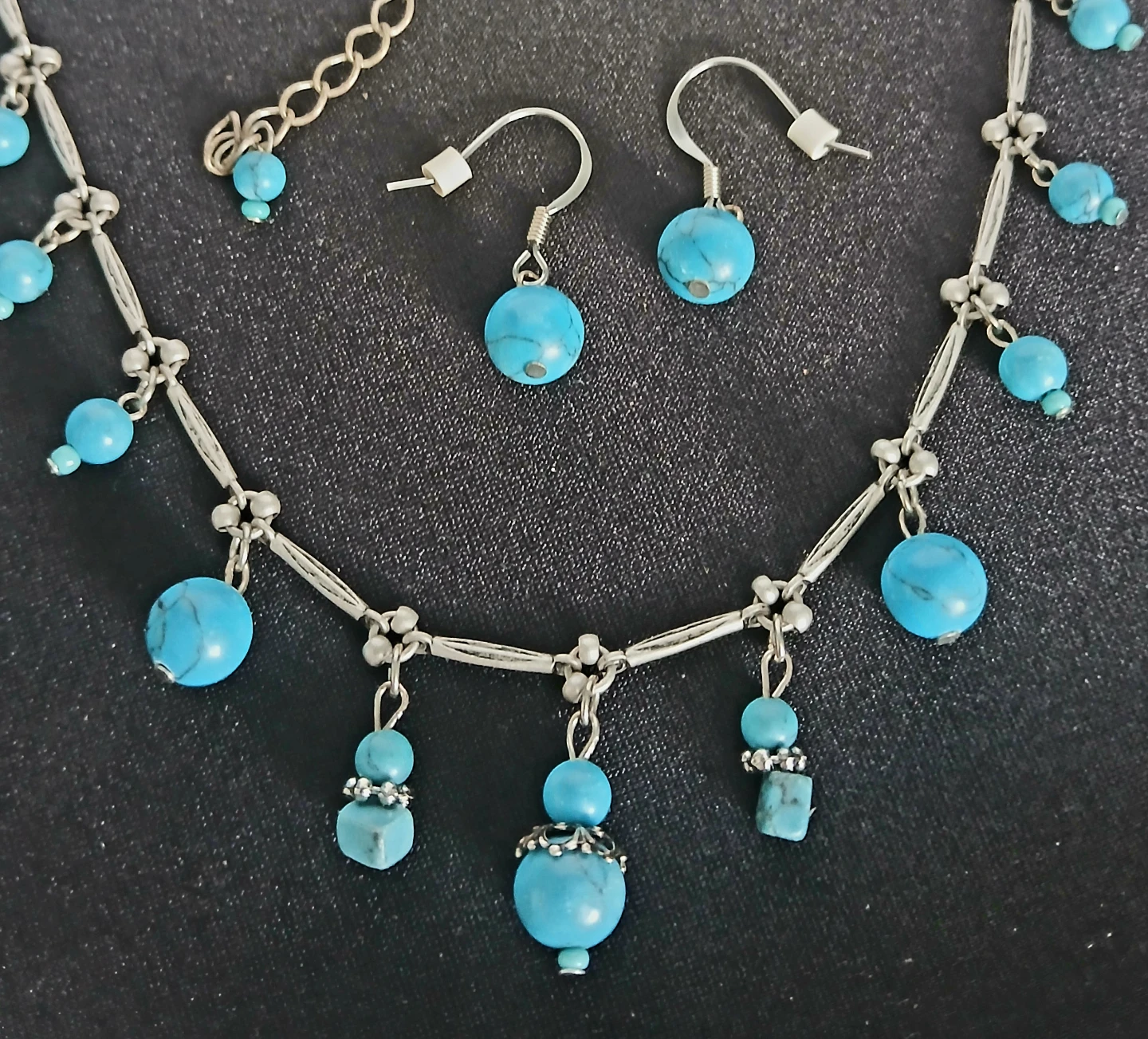 Reconstracted Turquoise Jewelry Set - photo 2