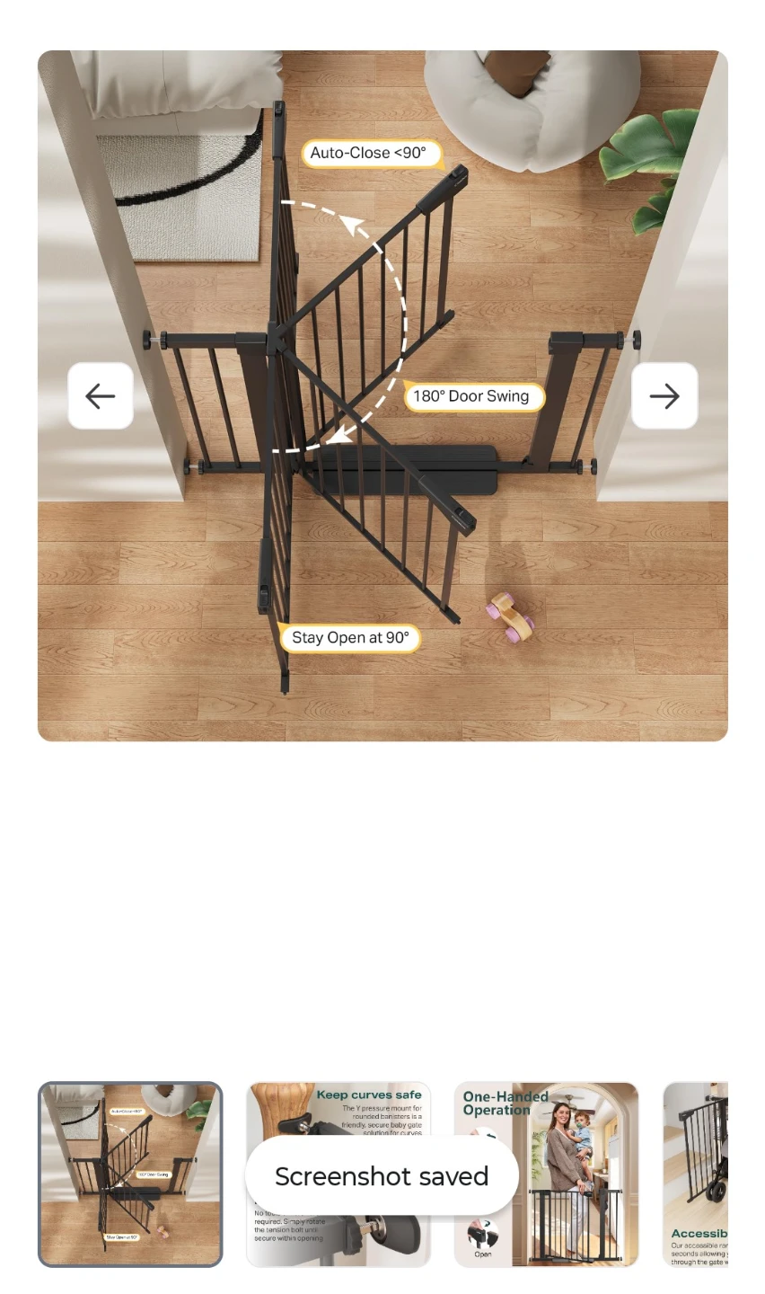 Cumbor 29.7-40.6" Pressure-Mounted Baby Gate - photo 4