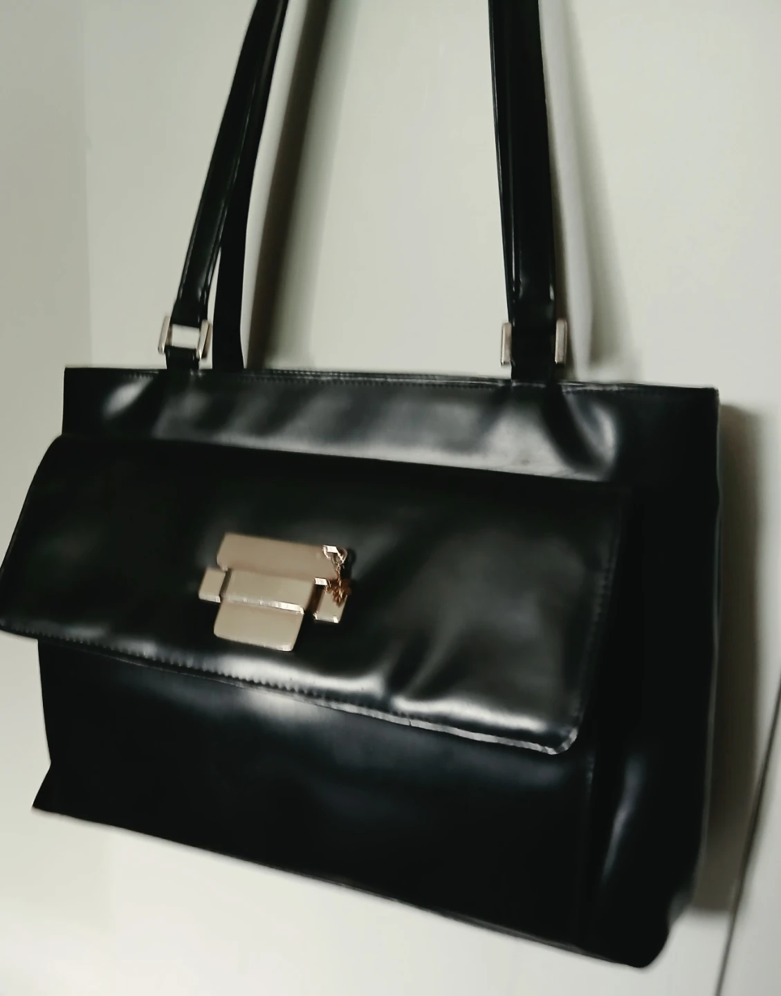 Large Black structured tote bag