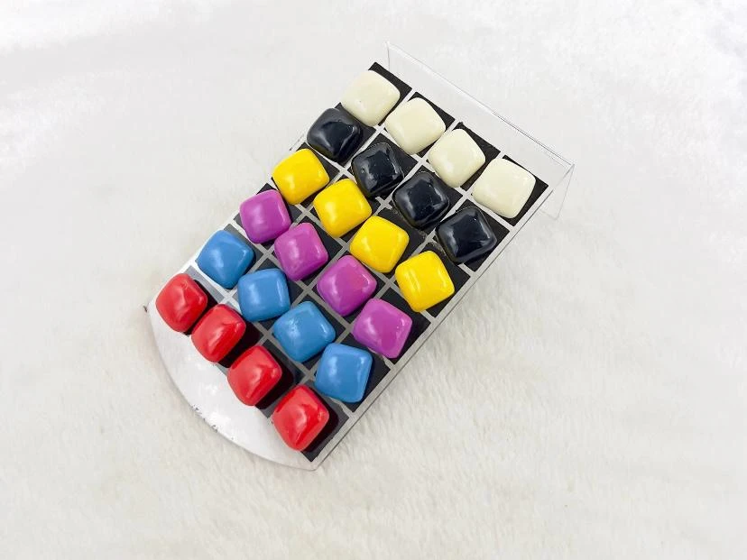 Set of 25 Colorful Square Buttons