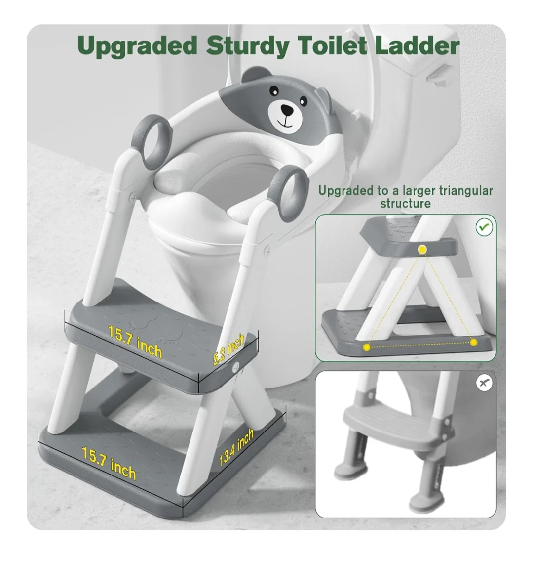 Adjustable Bear Kids Toilet Training Ladder - photo 2