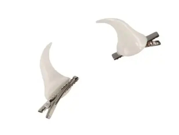 White Devil Horn Hair Clips - photo 2