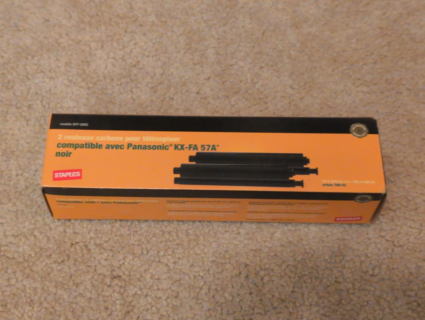 Staples Thermal Fax Rolls for Panasonic KX-FA 57A