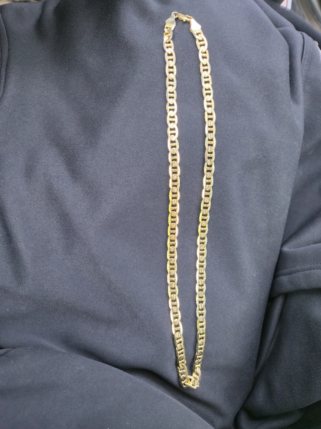 Men’s Gold-Tone Mariner Chain Necklace – 24” – 8mm