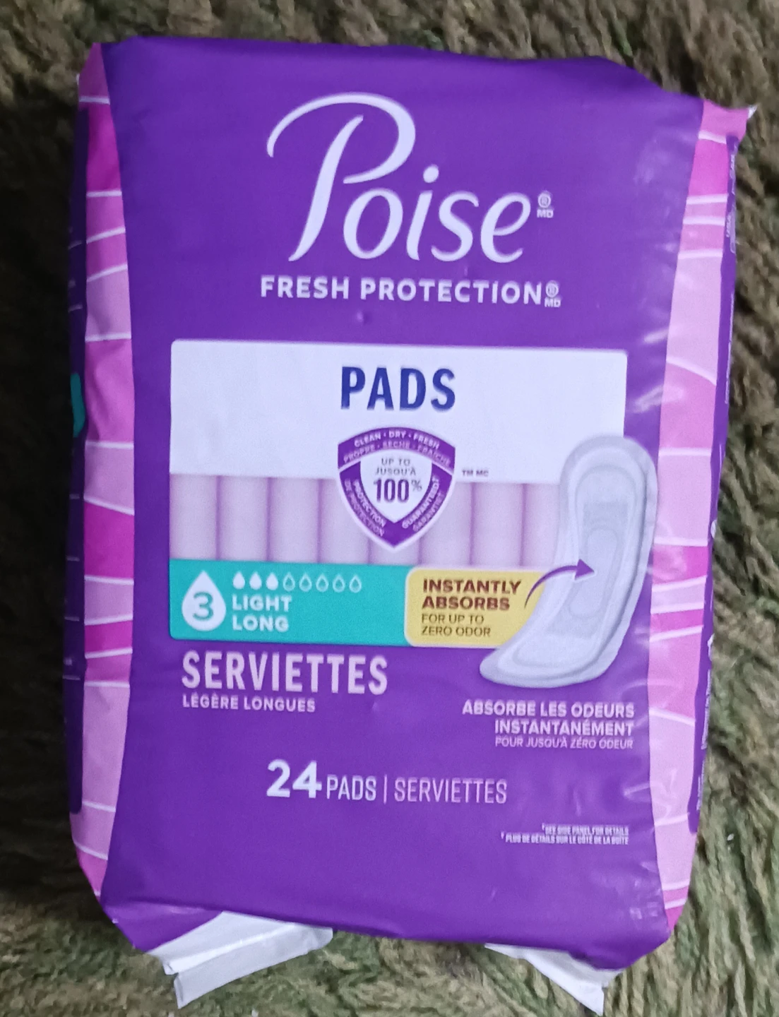 Poise Fresh Protection Pads Light Long 24 Count
