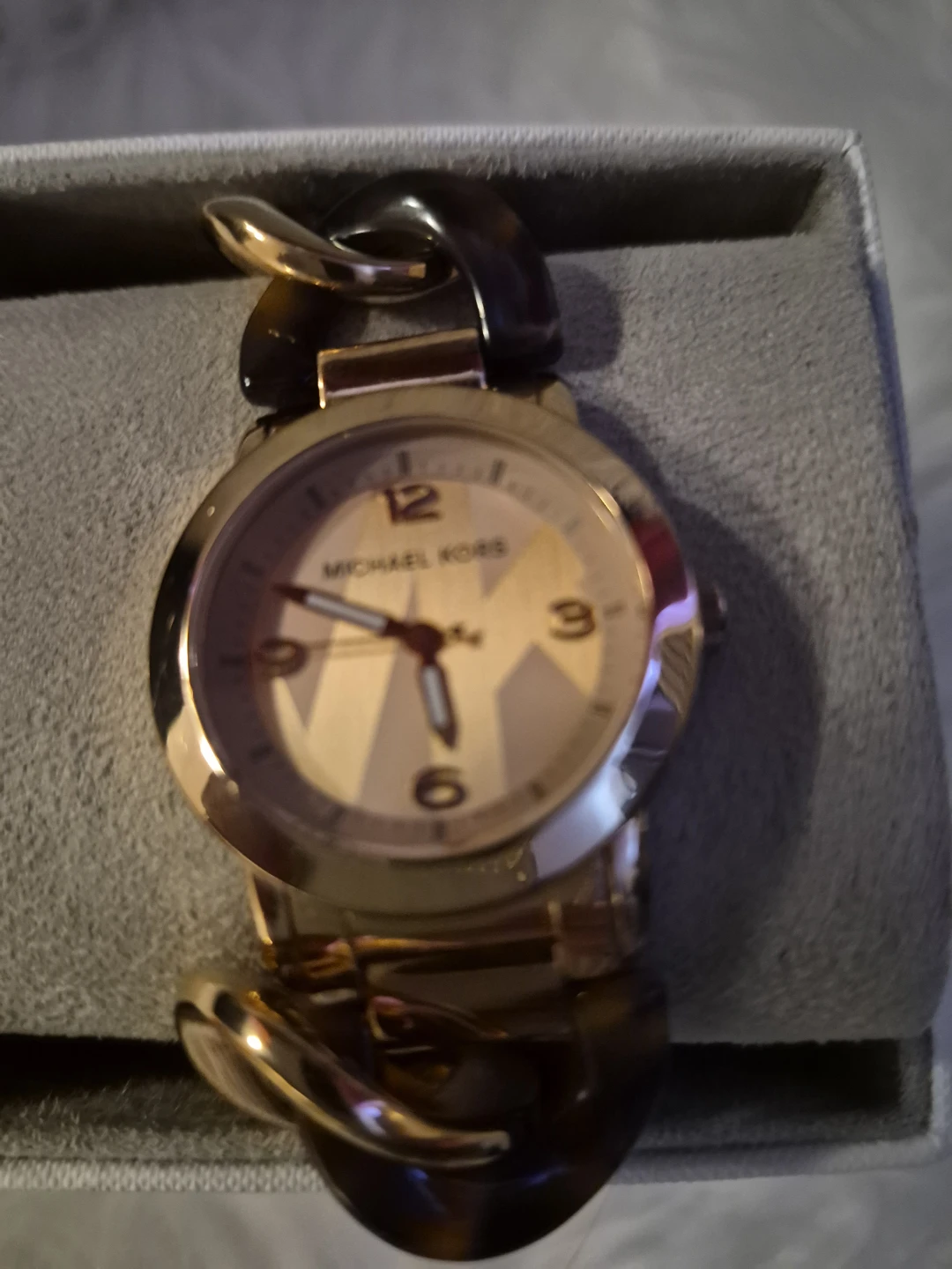 Michael Kors Gold-Tone and Tortoise Chain Link Watch