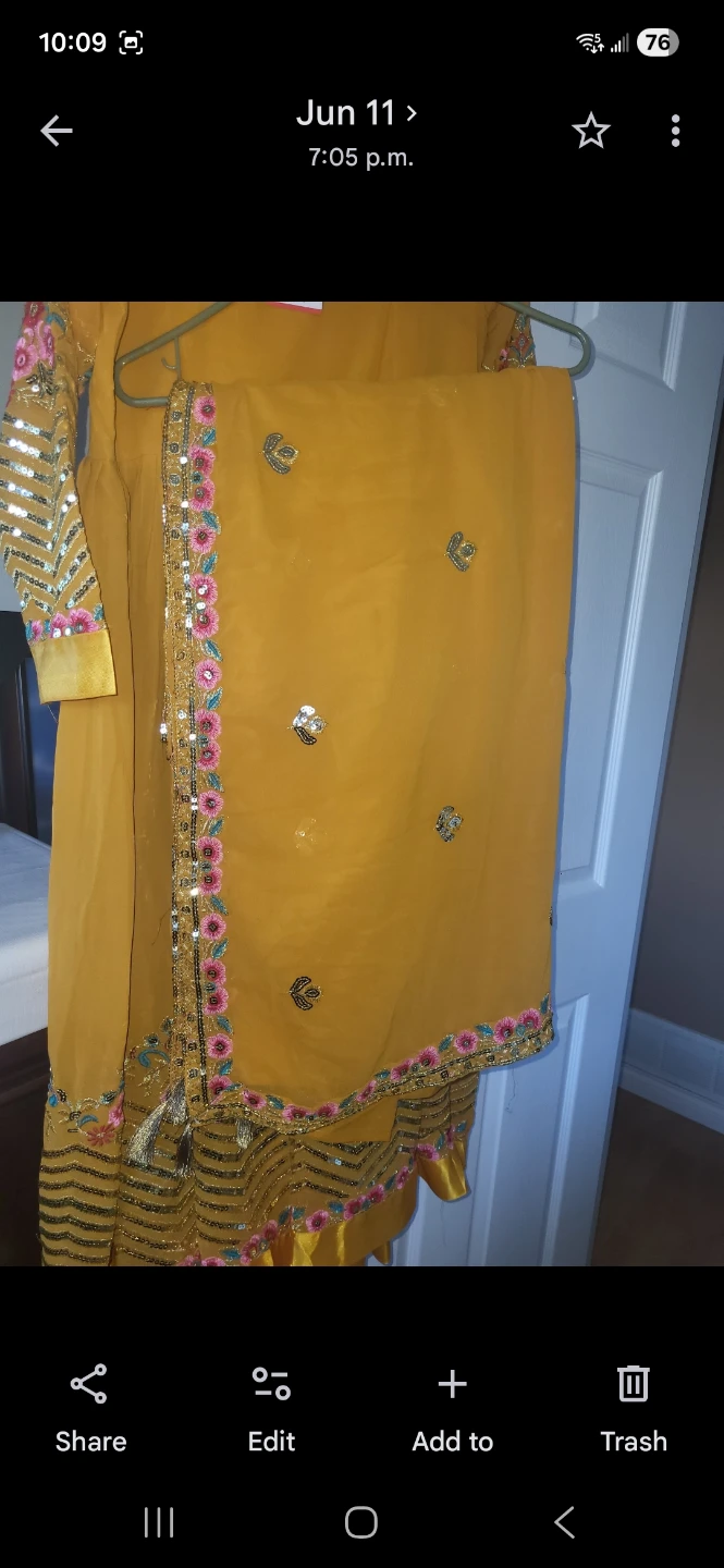 Mustard Yellow Embroidered Anarkali Set - photo 2