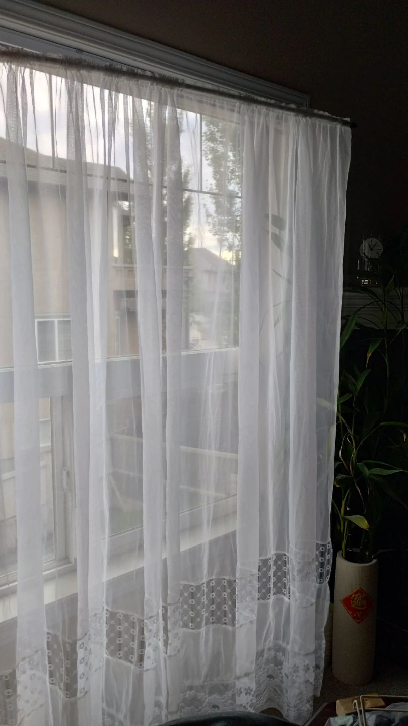 White Lace Sheer Curtains - photo 2