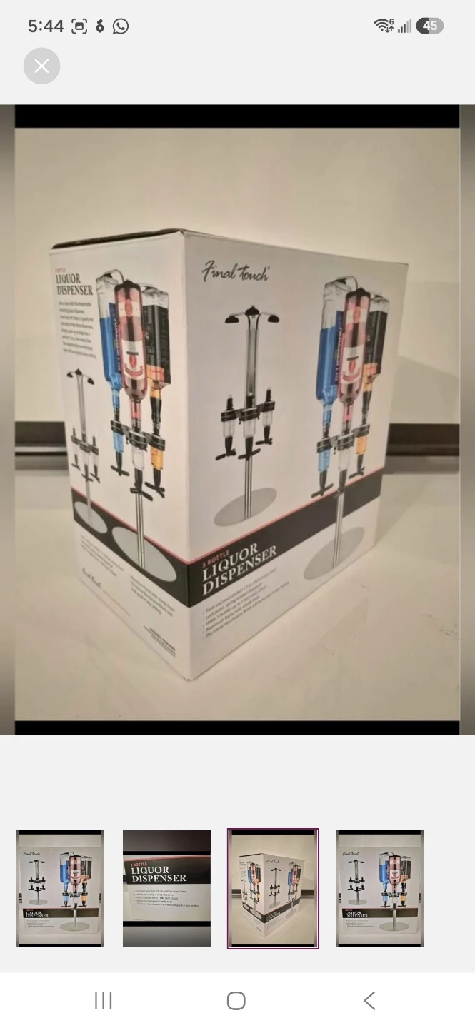 Final Touch 3-Bottle Liquor Dispenser - Holds Up To 1 Litre Bot - photo 3