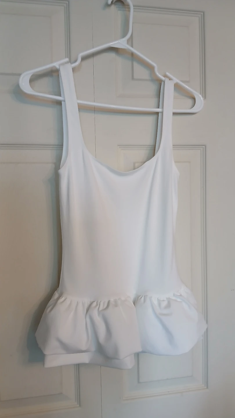 Zara white bubble hem sleeveless blouse size M