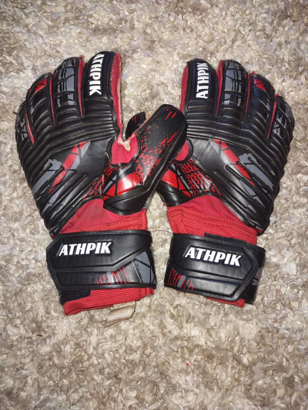 Athpik Goalkeeper Gloves Red and Black