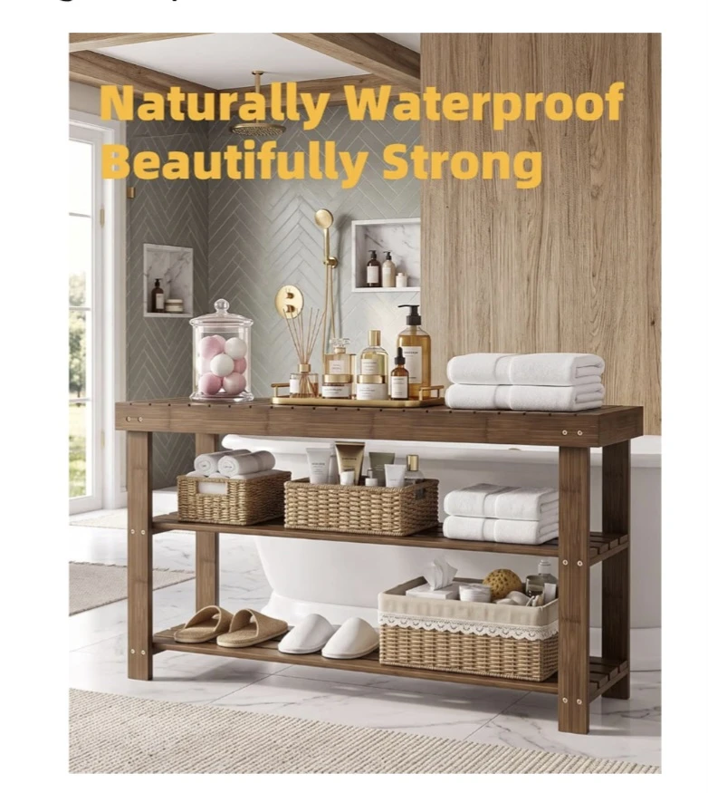 Bamboo 3-Tier Shoe Bench (box packed) - photo 4