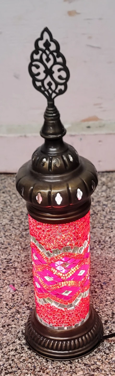 Turkish Mosaic Cylinder Table Lamp - photo 2