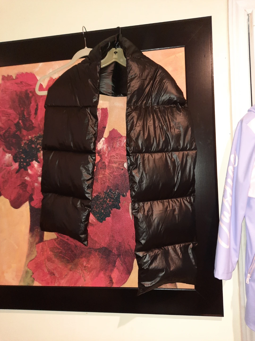 NWT Black bubble jacket material PUFFER SCARF