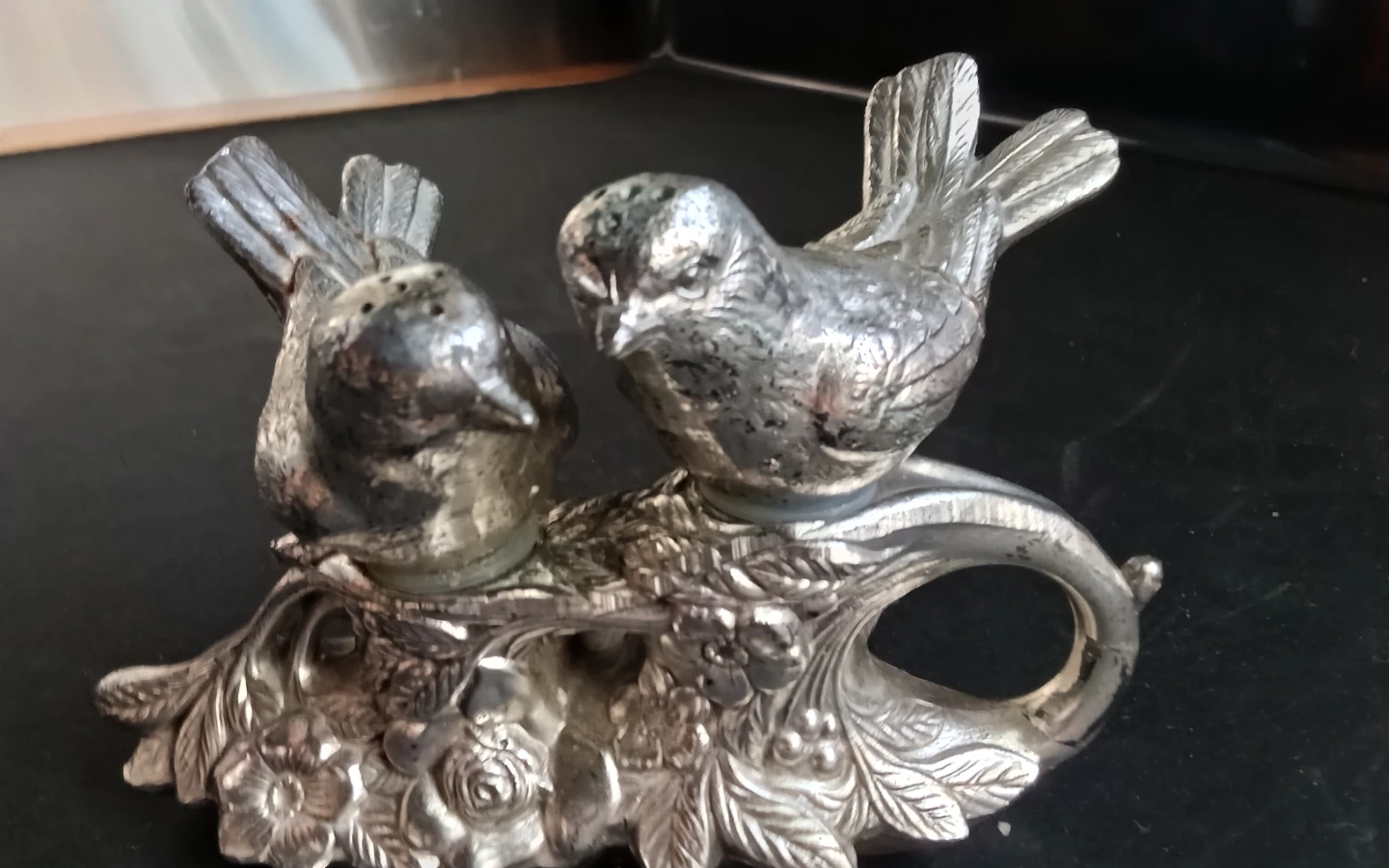 Antique Weidlich Bros. Silver-Plated Bird Salt & Pepper