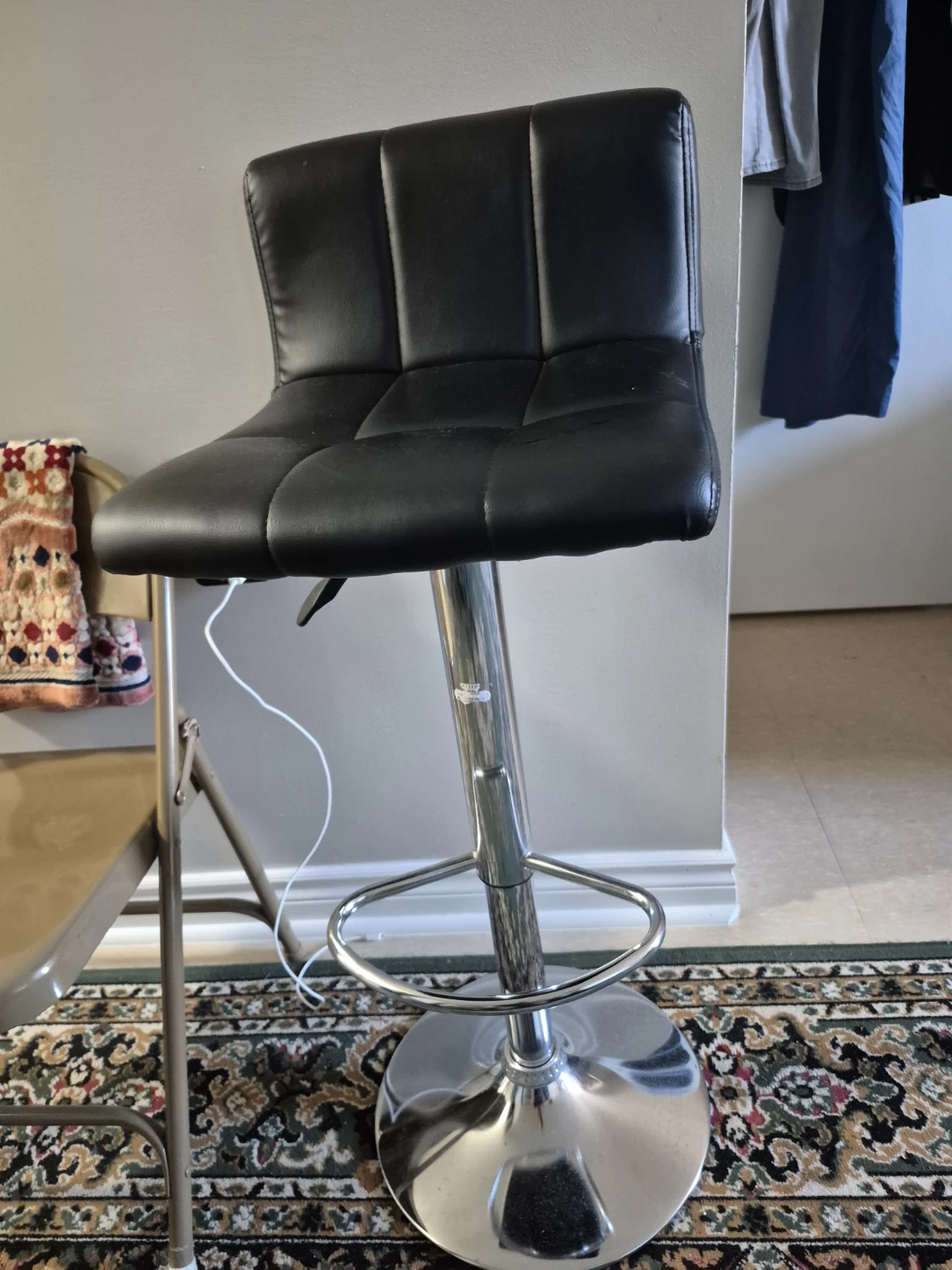 Adjustable Black Bar Stool - photo 2