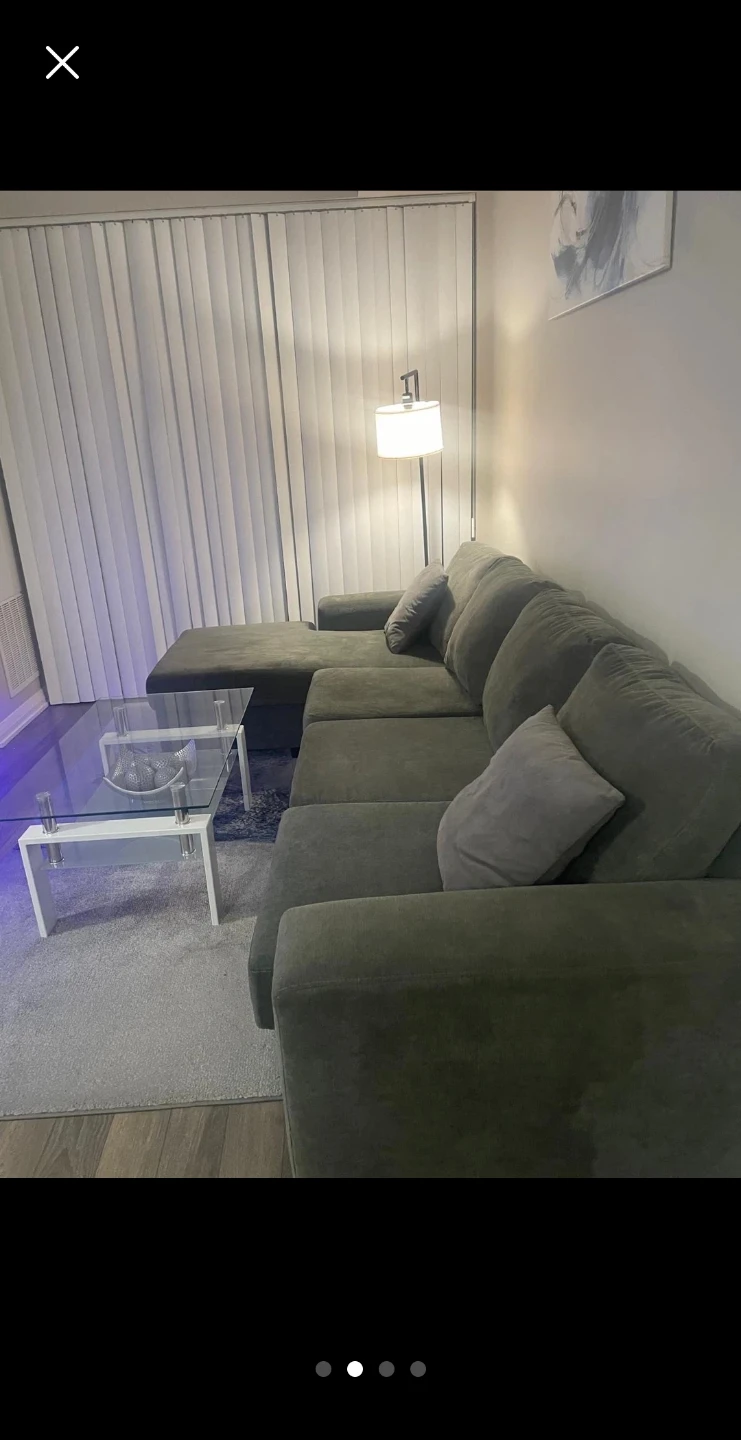 Dark Grey Sectional Sofa with Chaise