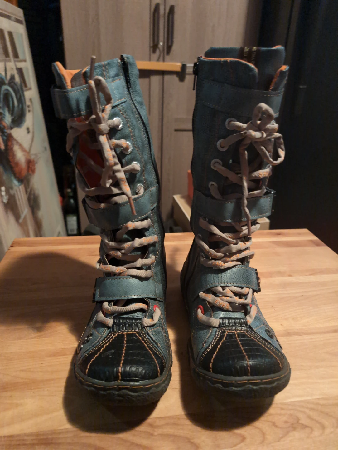 TMA EYES Blue Mid-Calf Boots