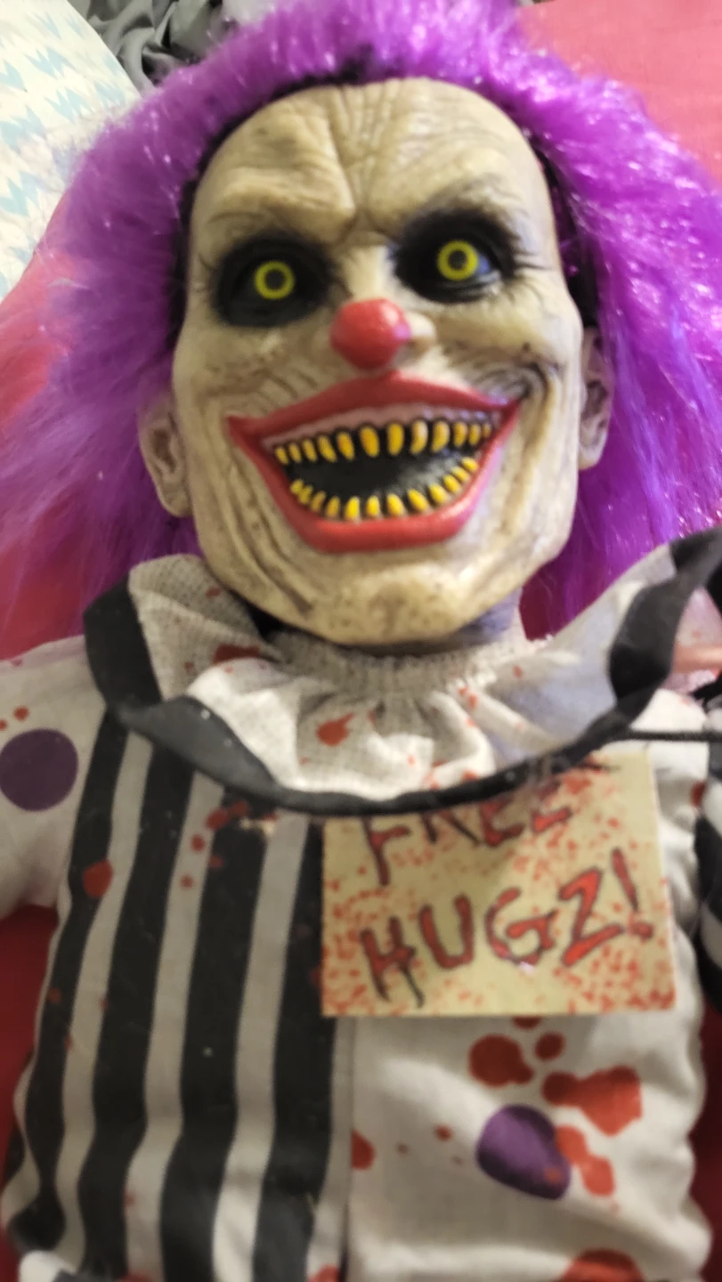 Spooky Purple-Haired Clown Doll - photo 4