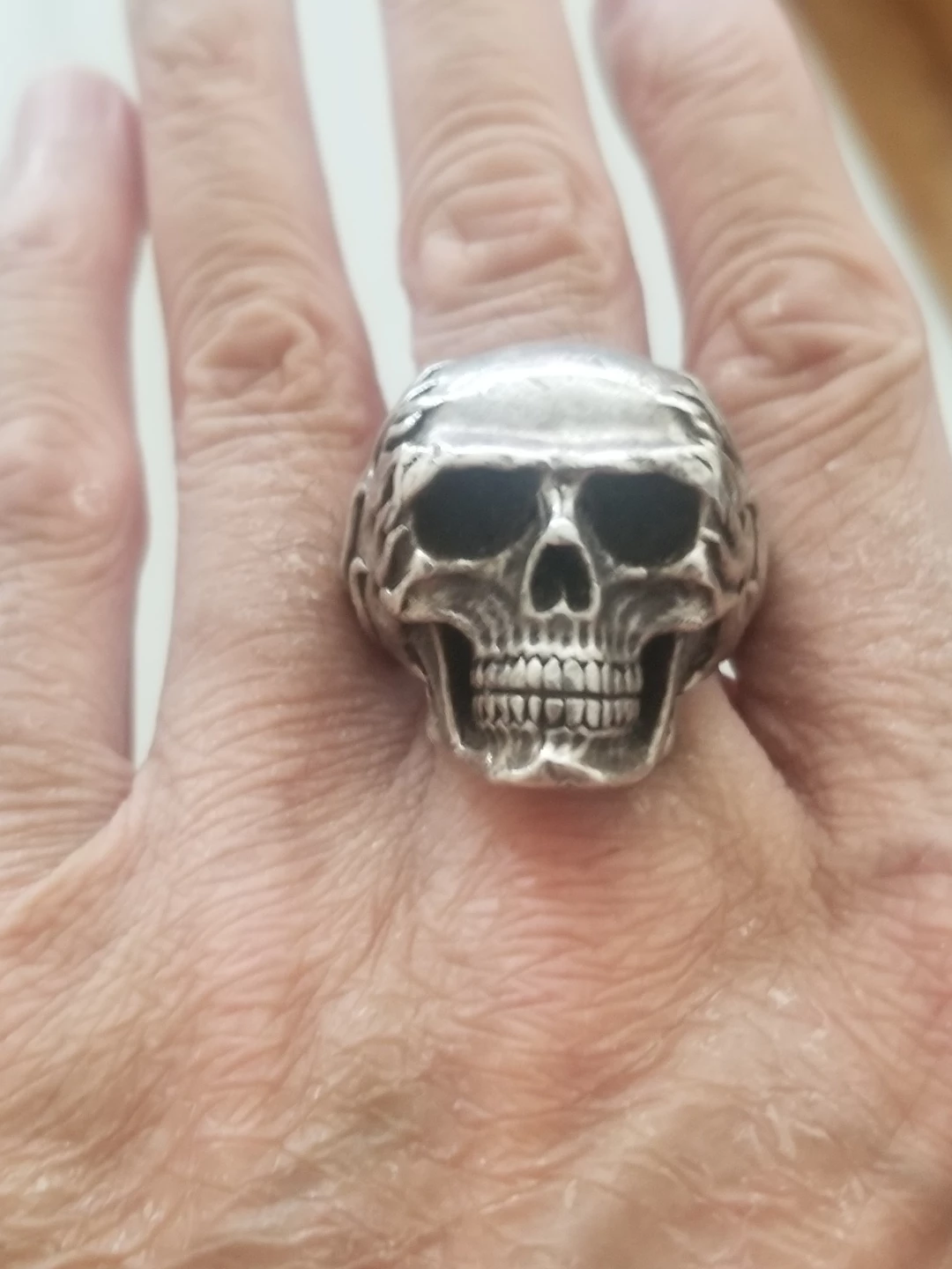 C+C 925 Silver Skull Ring size 11 solid Heavy Rain weighs 58G