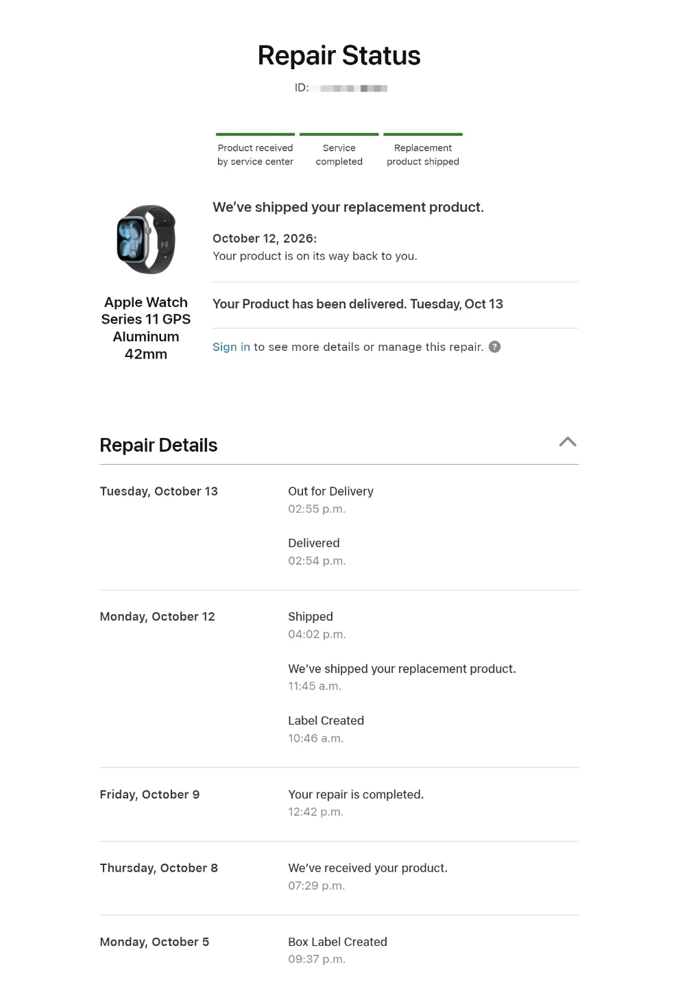 Apple Watch Series 11 GPS 42mm – Unused Apple Replacement - photo 2