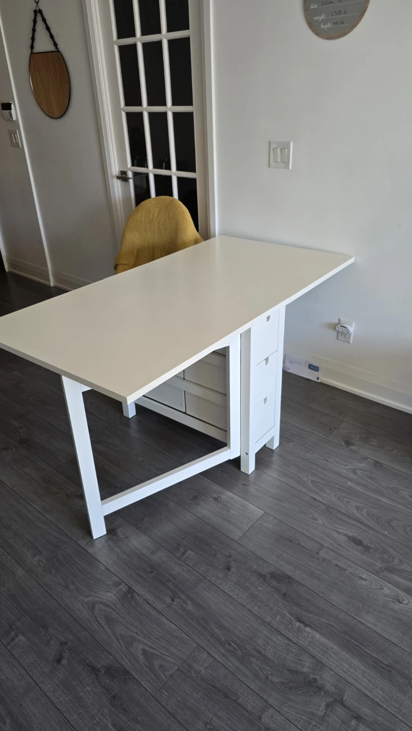 White IKEA Norden Gateleg Table - photo 4