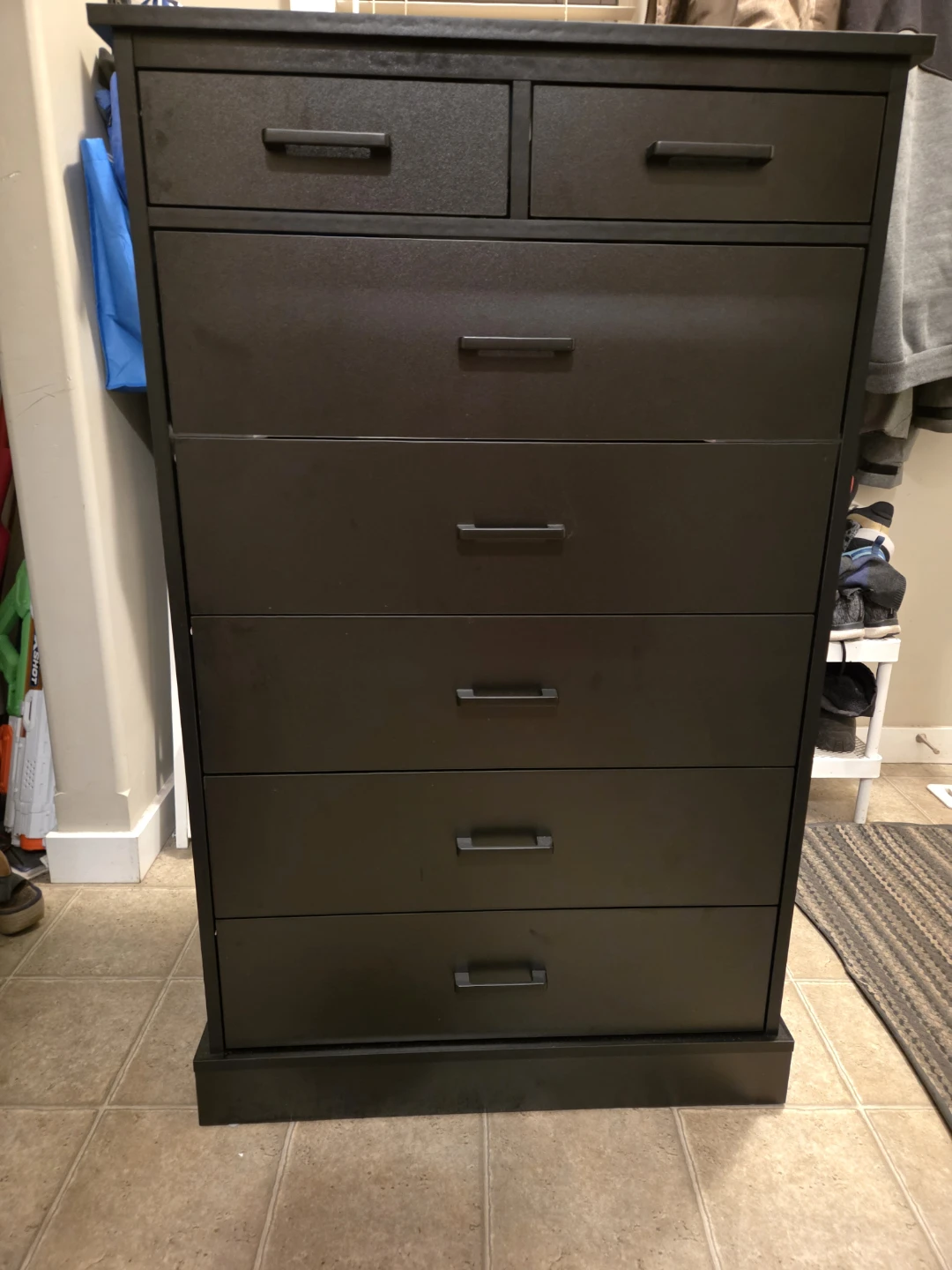 Black 6-Drawer Tall Dresser