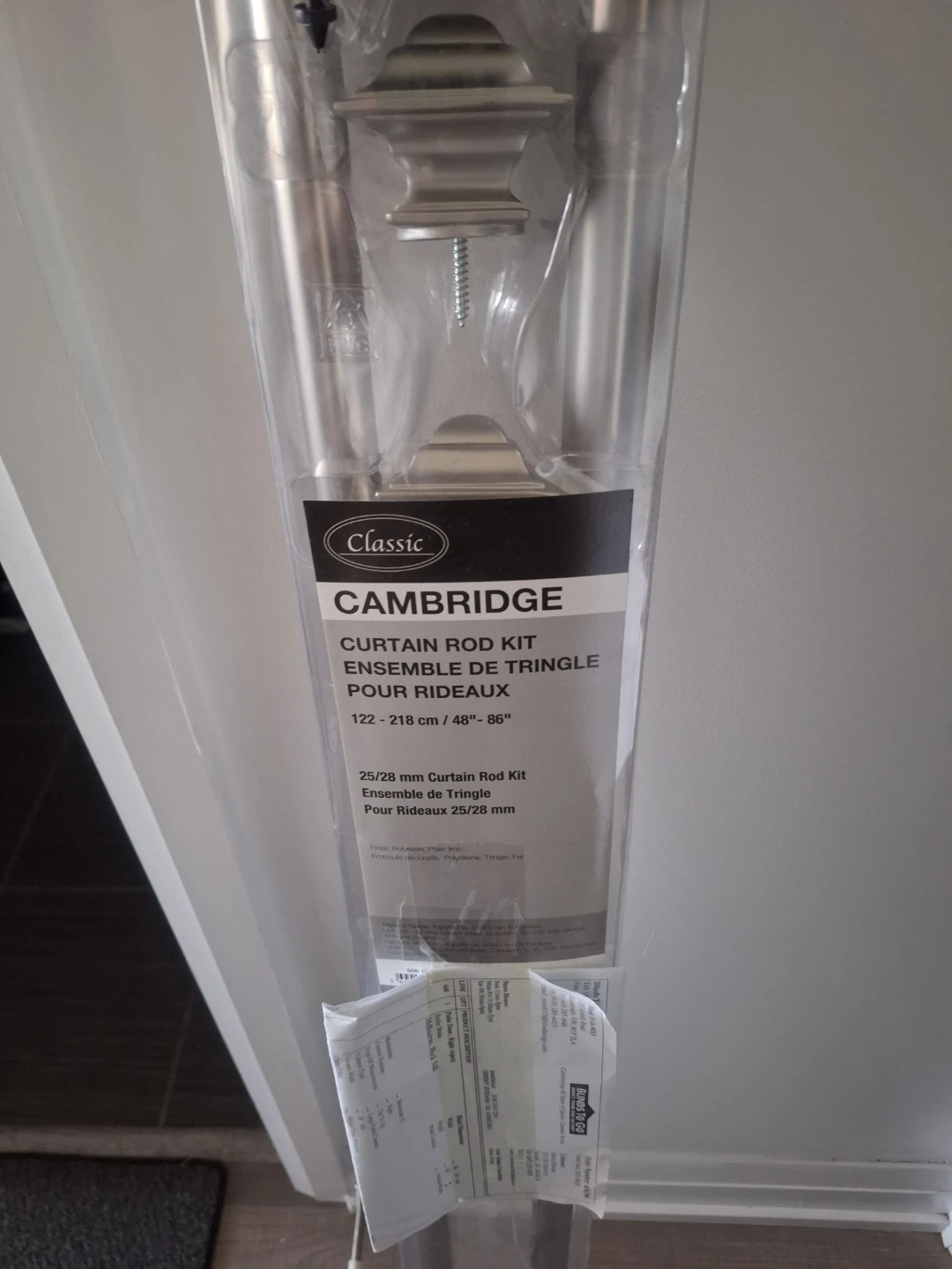 Classic Cambridge Curtain Rod Kit 122cm - 218cm