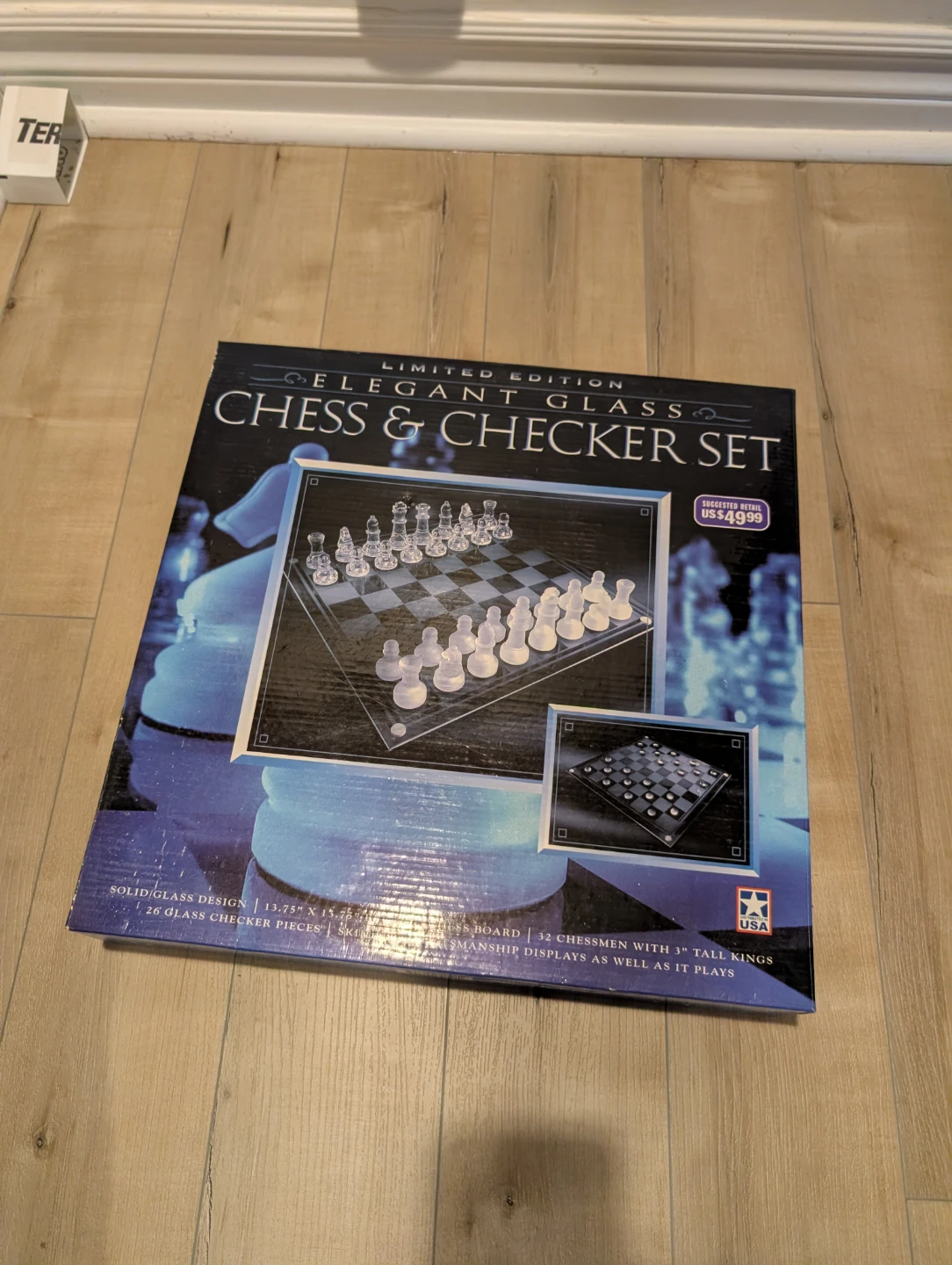 Limited Edition Elegant Glass Chess & Checker Set