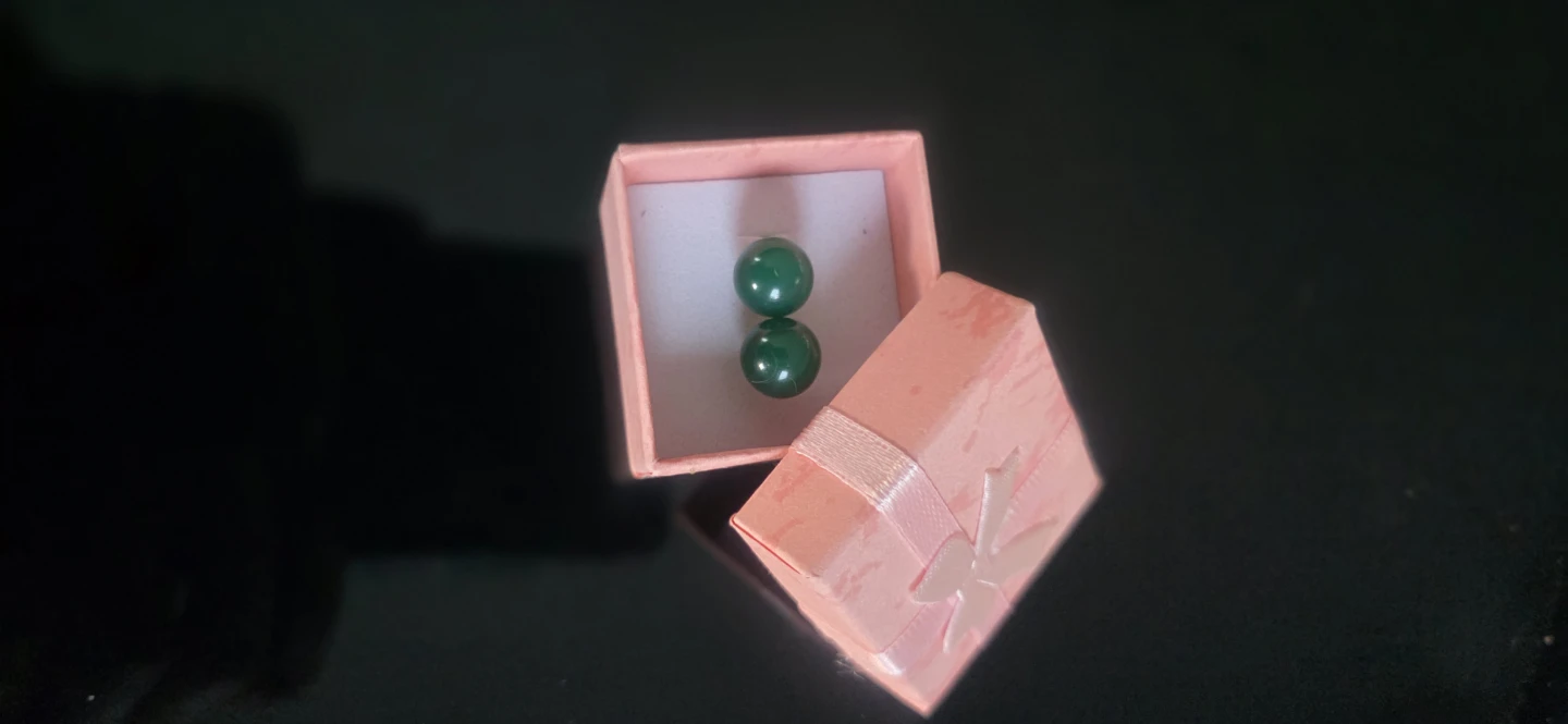 Natural Green Jade Stud Earrings – 925 Sterling Silver – New