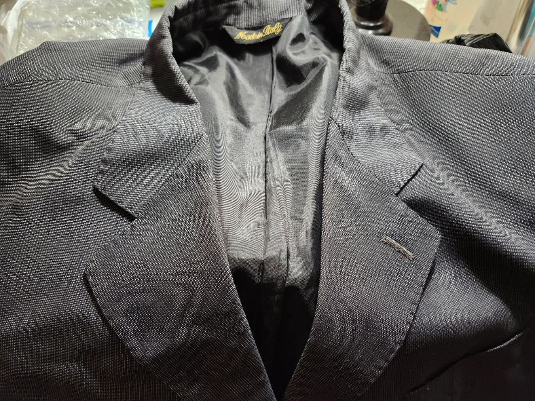Black gray plaid 120's Italian Blazer Size 42L, NO HALFPRICE - photo 2