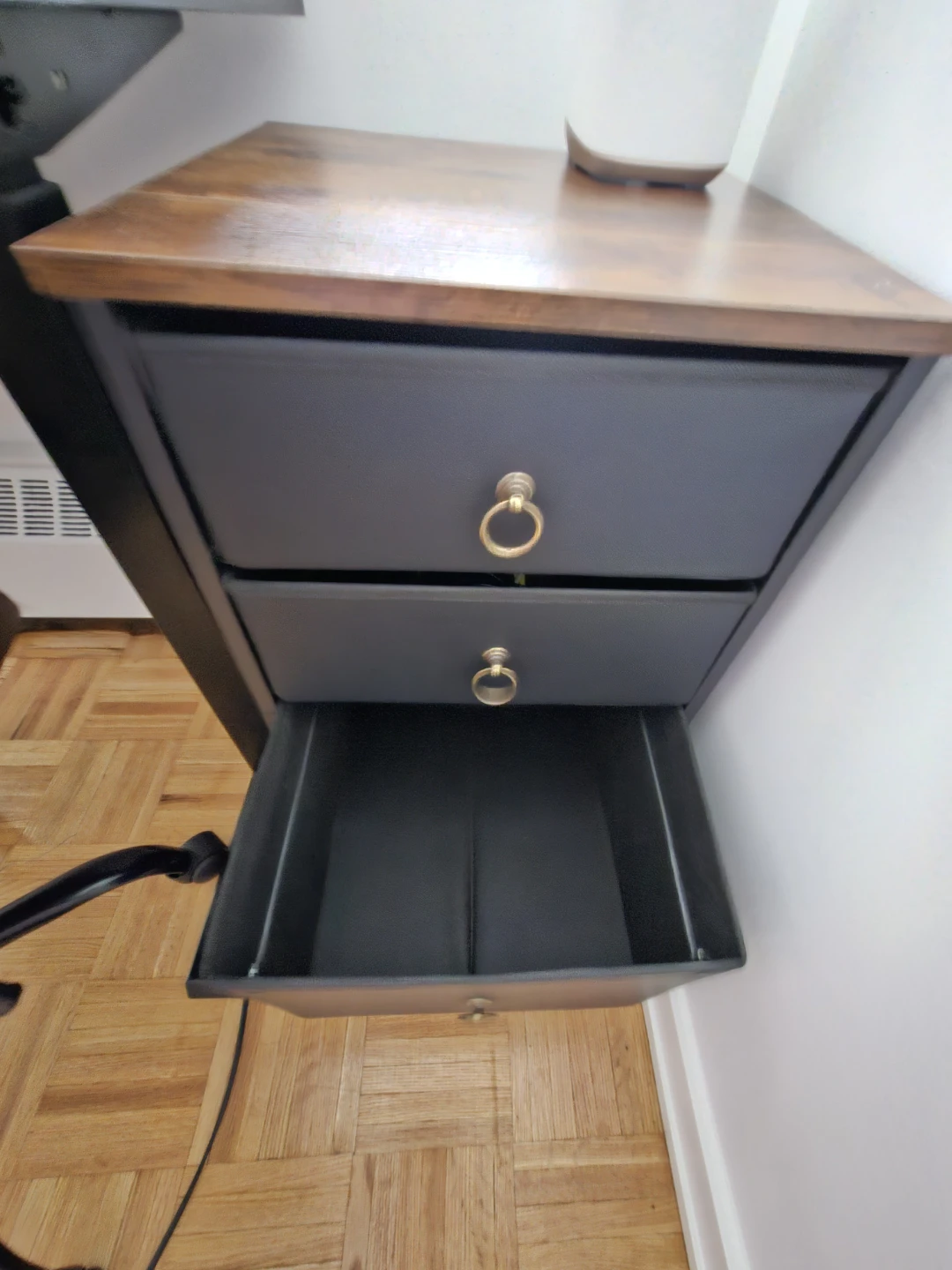 3-Drawer Storage Cart with Wood Top - photo 3