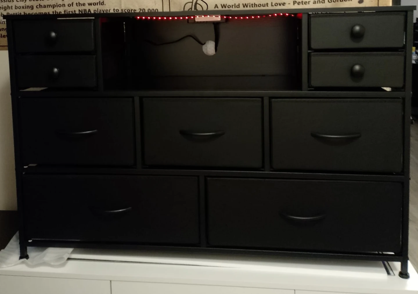 Black Fabric Drawer Storage Unit - photo 2